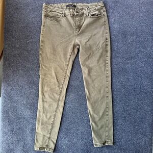 Joe's Jeans Womens 31 Olive Green Skinny Stretch Denim Pants Five Pocket Midrise